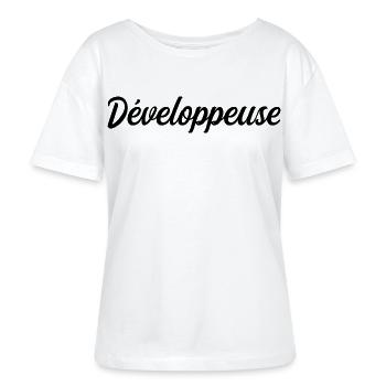 Développeuse Web Code Logiciel Application Tech - T-shirt bio à col rond SERENA Stanley/Stella Femme - blanc - Devant - Anna (173cm)