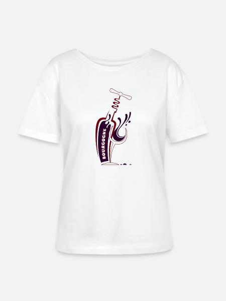 Weinrot - Stanley/Stella Relaxed Rundhals Frauen Bio-T-Shirt SERENA - Weiß