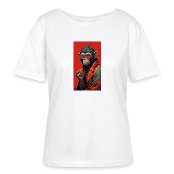 Vermillion Ape - T-shirt bio à col rond SERENA Stanley/Stella Femme - blanc - Devant - Anna (173cm)