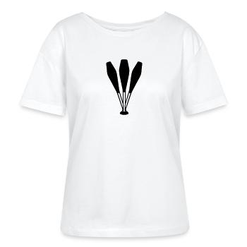 Jonglieren - Stanley/Stella Relaxed Rundhals Frauen Bio-T-Shirt SERENA - Weiß - Vorne - Anna (173cm)