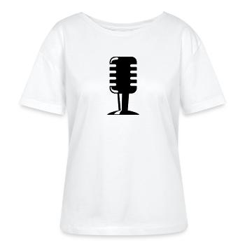 Mikrofon - Stanley/Stella Relaxed Rundhals Frauen Bio-T-Shirt SERENA - Weiß - Vorne - Anna (173cm)