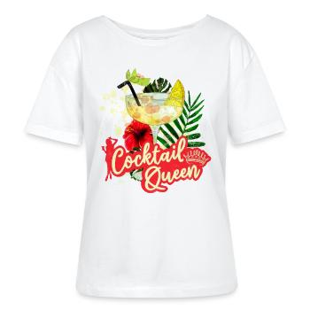 Cocktail Queen Vintage JGA Junggesellinnenabschied - Stanley/Stella Relaxed Rundhals Frauen Bio-T-Shirt SERENA - Weiß - Vorne - Anna (173cm)