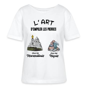 Marseille vs Nice Humour Entre Amis - T-shirt bio à col rond SERENA Stanley/Stella Femme - blanc - Devant - Anna (173cm)