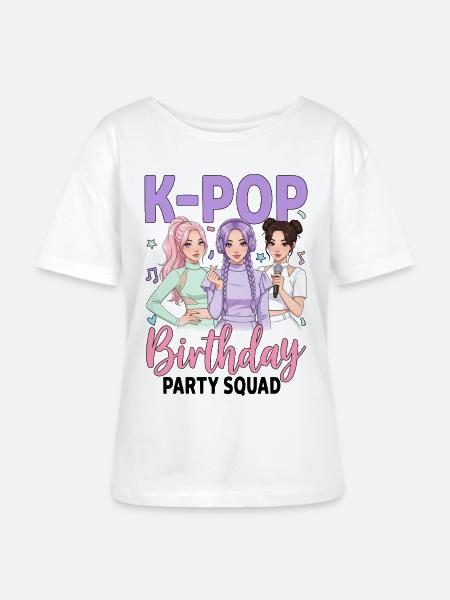 K Pop Birthday Party Squad - Stanley/Stella Relaxed Rundhals Frauen Bio-T-Shirt SERENA - Weiß