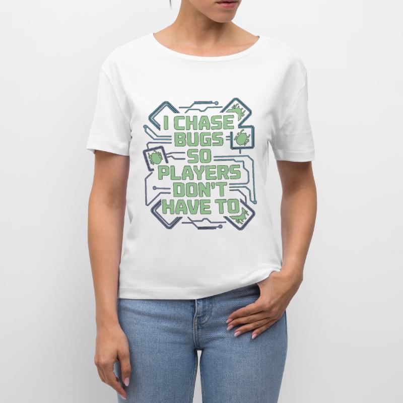 Game Developer I Chase Bugs So Game Programmer Stanley/Stella Relaxed Rundhals Frauen Bio-T-Shirt SERENA