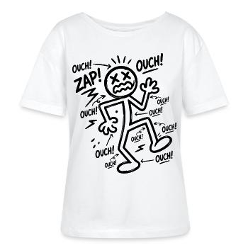 Elektroschock-Humor | Lustiges Elektriker-Geschenk - Stanley/Stella Relaxed Rundhals Frauen Bio-T-Shirt SERENA - Weiß - Vorne - Anna (173cm)