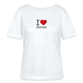 I LOVE ERFURT - Stanley/Stella Relaxed Rundhals Frauen Bio-T-Shirt SERENA - Weiß - Vorne - Anna (173cm)