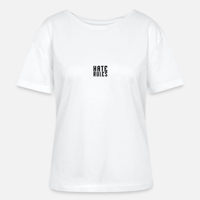 HATE RULES - SIMPLE - Stanley/Stella Relaxed Rundhals Frauen Bio-T-Shirt SERENA - Weiß