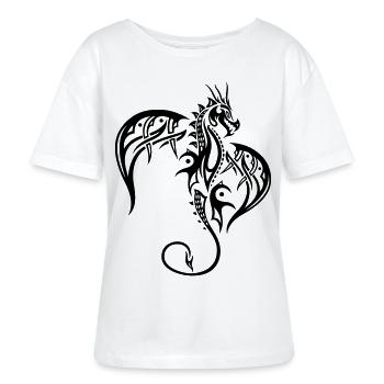 Dragon avec des ailes. - T-shirt bio à col rond SERENA Stanley/Stella Femme - blanc - Devant - Anna (173cm)