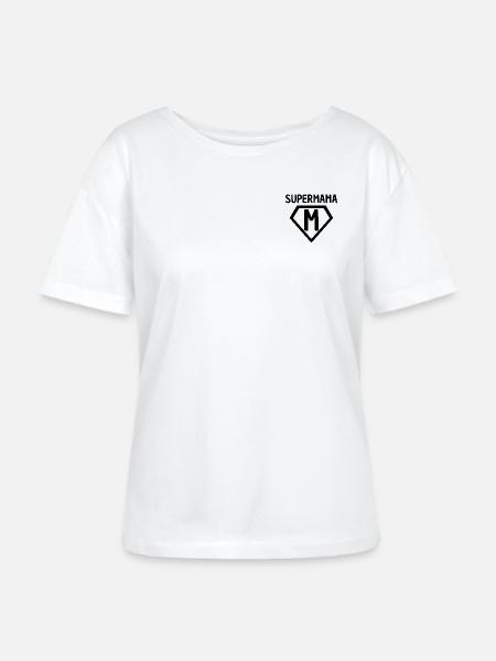 Supermama - Stanley/Stella Relaxed Rundhals Frauen Bio-T-Shirt SERENA - Weiß