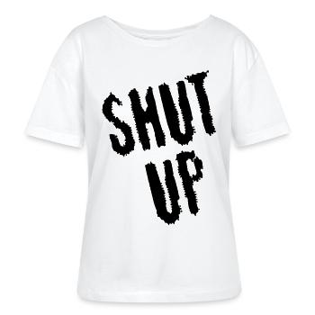 Be quiet! (black) - Stanley/Stella SERENA Relaxed Women’s Organic Round Neck T-shirt - white - Front - Anna (173cm)