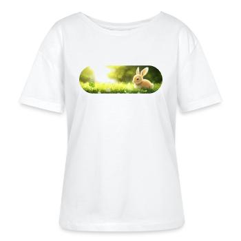Lapin chanceux - T-shirt bio à col rond SERENA Stanley/Stella Femme - blanc - Devant - Anna (173cm)