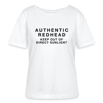 Redhead Authentic - Keep out of direct sun - black - T-shirt bio à col rond SERENA Stanley/Stella Femme - blanc - Devant - Anna (173cm)