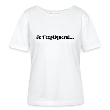 JE T EXPLIQUERAI - T-shirt bio à col rond SERENA Stanley/Stella Femme - blanc - Devant - Anna (173cm)