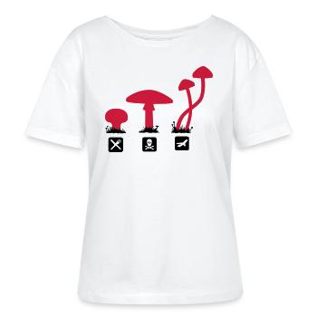 Champignons, tuant alimentaires psilocybine - T-shirt bio à col rond SERENA Stanley/Stella Femme - blanc - Devant - Anna (173cm)