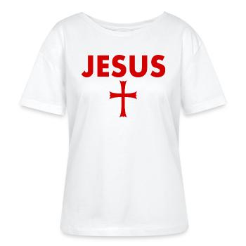 Croix de Jésus - T-shirt bio à col rond SERENA Stanley/Stella Femme - blanc - Devant - Anna (173cm)