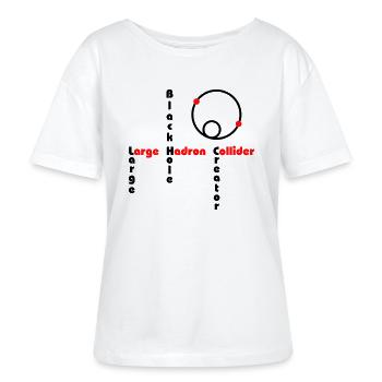 Black Hole - Large Hadron Collider - Stanley/Stella Relaxed Rundhals Frauen Bio-T-Shirt SERENA - Weiß - Vorne - Anna (173cm)