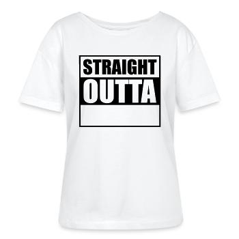 Straight outta - Stanley/Stella Relaxed Rundhals Frauen Bio-T-Shirt SERENA - Weiß - Vorne - Anna (173cm)