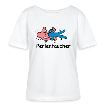 Perlentaucher - Stanley/Stella Relaxed Rundhals Frauen Bio-T-Shirt SERENA - Weiß - Vorne - Anna (173cm)