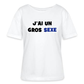 J'ai un GROS sexe :) - T-shirt bio à col rond SERENA Stanley/Stella Femme - blanc - Devant - Anna (173cm)