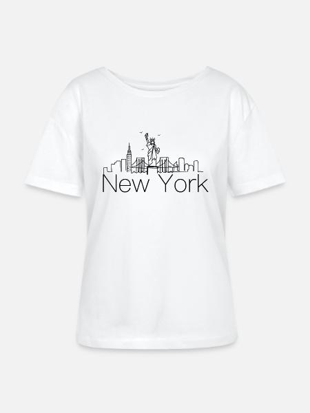 New York Skyline - Stanley/Stella Relaxed Rundhals Frauen Bio-T-Shirt SERENA - Weiß