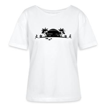 Sommer - Palmen Strand - Stanley/Stella Relaxed Rundhals Frauen Bio-T-Shirt SERENA - Weiß - Vorne - Anna (173cm)