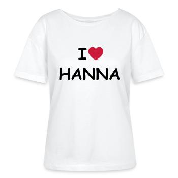 I love Hanna - Stanley/Stella Relaxed Rundhals Frauen Bio-T-Shirt SERENA - Weiß - Vorne - Anna (173cm)