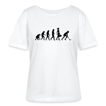 Evolution Hockey Frauen Hockeyspielerin - Stanley/Stella Relaxed Rundhals Frauen Bio-T-Shirt SERENA - Weiß - Vorne - Anna (173cm)