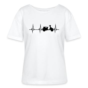 puls frequenz herzschlag roller clipart fahren ele - Stanley/Stella Relaxed Rundhals Frauen Bio-T-Shirt SERENA - Weiß - Vorne - Anna (173cm)