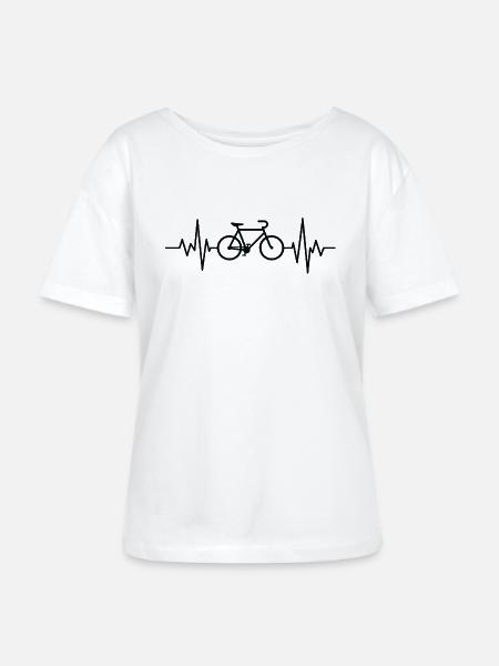 Herzfrequenz-Radfahren - Stanley/Stella Relaxed Rundhals Frauen Bio-T-Shirt SERENA - Weiß