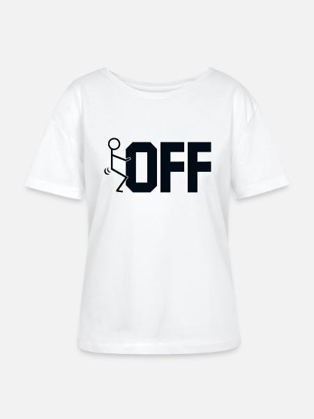 fuck off - Stanley/Stella Relaxed Rundhals Frauen Bio-T-Shirt SERENA - Weiß