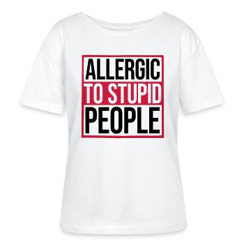 Allergie Vollidioten Schild - Stanley/Stella Relaxed Rundhals Frauen Bio-T-Shirt SERENA - Weiß - Vorne - Anna (173cm)