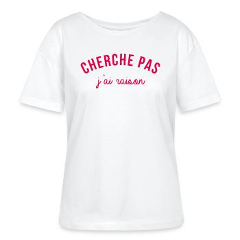 J'ai raison - T-shirt bio à col rond SERENA Stanley/Stella Femme - blanc - Devant - Anna (173cm)