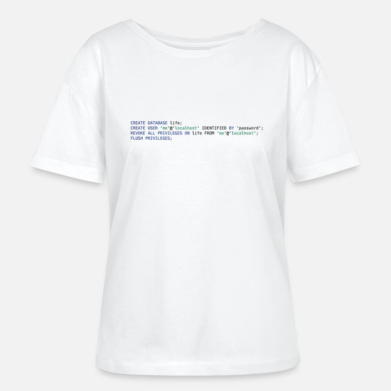 SQL PSEUDO - DATABASE LIFE WITHOUT PERMISSIONS - Stanley/Stella SERENA Relaxed Women’s Organic Round Neck T-shirt - white