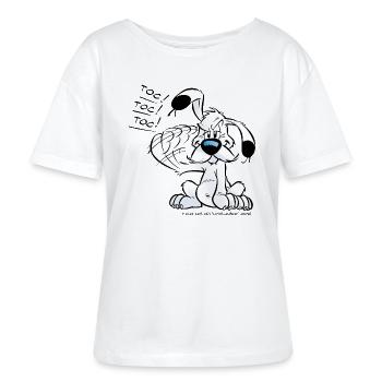 Asterix & Obelix Idefix Klopft Toc Toc Toc - Stanley/Stella Relaxed Rundhals Frauen Bio-T-Shirt SERENA - Weiß - Vorne - Anna (173cm)