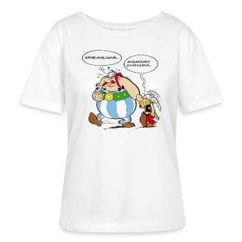 Asterix & Obelix boudeur - T-shirt bio à col rond SERENA Stanley/Stella Femme - blanc - Devant - Anna (173cm)