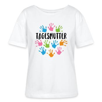 Tagesmutter - Stanley/Stella Relaxed Rundhals Frauen Bio-T-Shirt SERENA - Weiß - Vorne - Anna (173cm)
