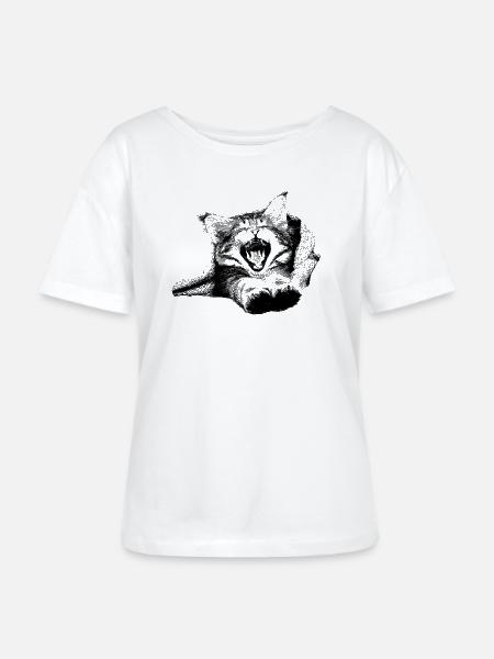 Kätzchen - Stanley/Stella Relaxed Rundhals Frauen Bio-T-Shirt SERENA - Weiß