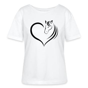 Amants de cheval - Chemise mignonne pour les filles - T-shirt bio à col rond SERENA Stanley/Stella Femme - blanc - Devant - Anna (173cm)