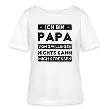 Papa Von Zwillingen Kann Nichts Stressen - Stanley/Stella Relaxed Rundhals Frauen Bio-T-Shirt SERENA - Weiß - Vorne - Anna (173cm)