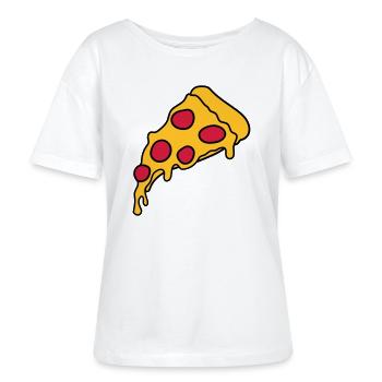 morceau salami pizza délicieuse nourriture faim ba - T-shirt bio à col rond SERENA Stanley/Stella Femme - blanc - Devant - Anna (173cm)