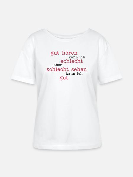 gut hören - schlecht sehen - Stanley/Stella Relaxed Rundhals Frauen Bio-T-Shirt SERENA - Weiß