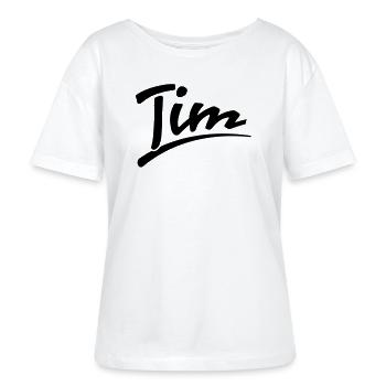 Tim - Stanley/Stella Relaxed Rundhals Frauen Bio-T-Shirt SERENA - Weiß - Vorne - Anna (173cm)