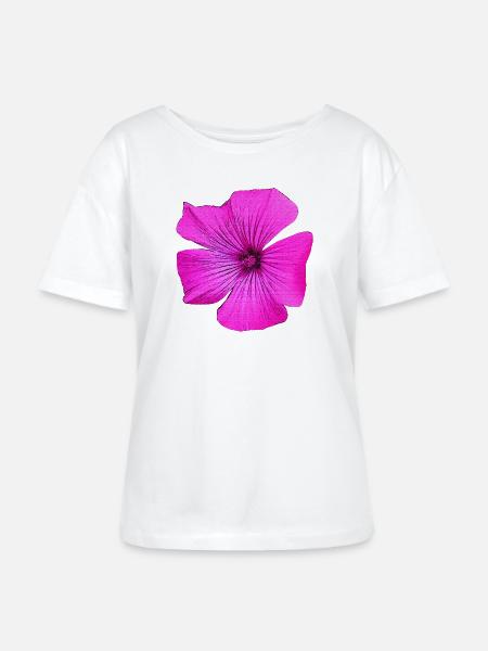 Stockrose von vorne, gartenliebhaber - Stanley/Stella Relaxed Rundhals Frauen Bio-T-Shirt SERENA - Weiß