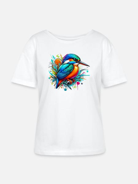 Eisvogel - Stanley/Stella Relaxed Rundhals Frauen Bio-T-Shirt SERENA - Weiß