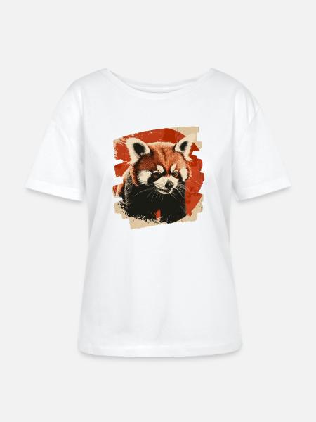 Roter Panda - Stanley/Stella Relaxed Rundhals Frauen Bio-T-Shirt SERENA - Weiß
