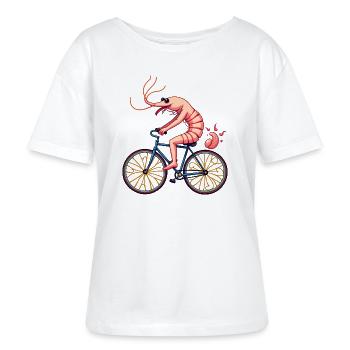 Shrimp Radfahrer auf dem Fahrrad - Stanley/Stella Relaxed Rundhals Frauen Bio-T-Shirt SERENA - Weiß - Vorne - Anna (173cm)