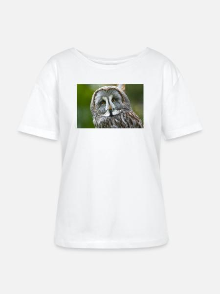 Mystische Nachteule - Stanley/Stella Relaxed Rundhals Frauen Bio-T-Shirt SERENA - Weiß