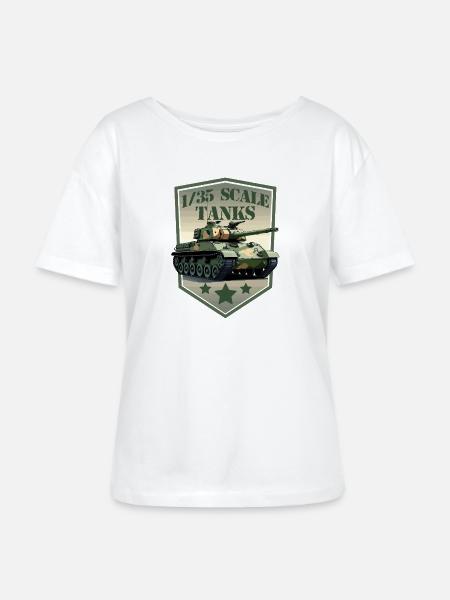 Panzer im Maßstab 1:35 Patch Schild - Stanley/Stella Relaxed Rundhals Frauen Bio-T-Shirt SERENA - Weiß