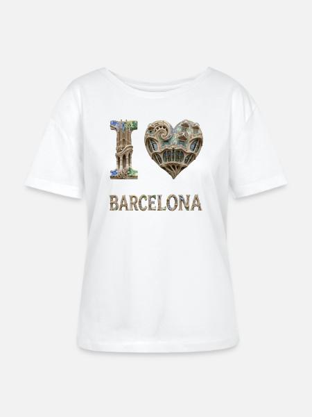 Barcelona – Organische Architektur - Stanley/Stella Relaxed Rundhals Frauen Bio-T-Shirt SERENA - Weiß
